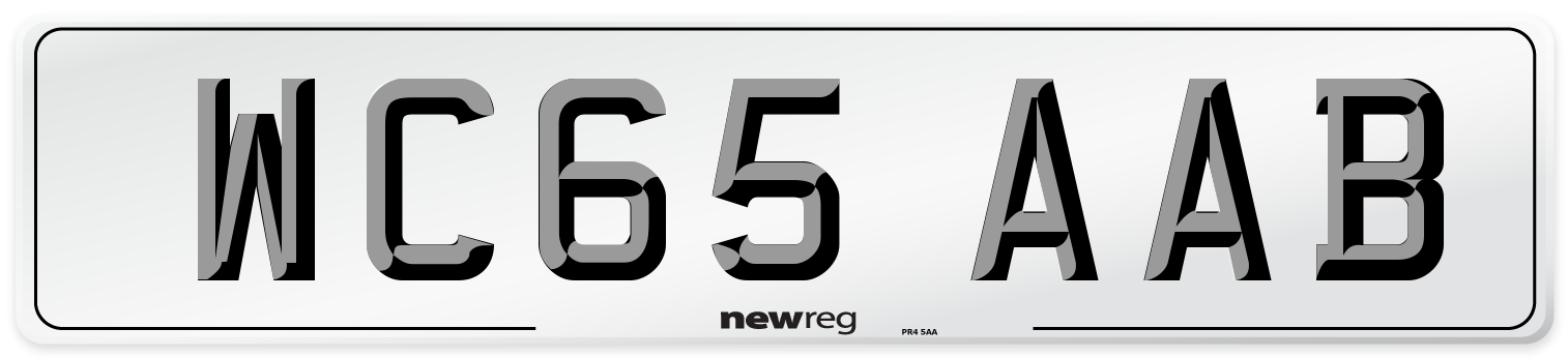 WC65 AAB Number Plate from New Reg